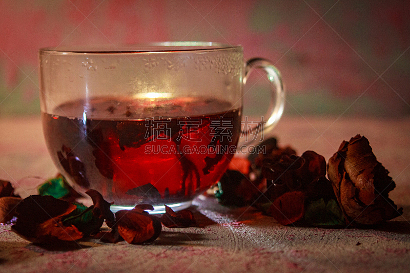 热,玻璃杯,马克杯,红色,芙蓉茶,饮料,茶,传统,玫瑰,健康保健