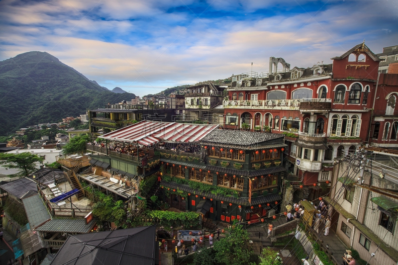 山,九份,茶馆,旅游目的地,夜晚,无人,户外,都市风景,著名景点,咖啡馆