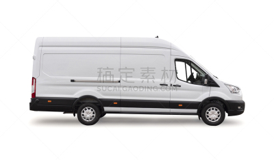 厢式货车,灰色,白色背景,点燃