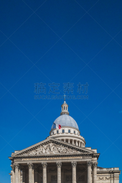 法国,先贤祠,圆顶建筑,天空,蓝色,巴黎,在下面,著名景点,户外,建筑
