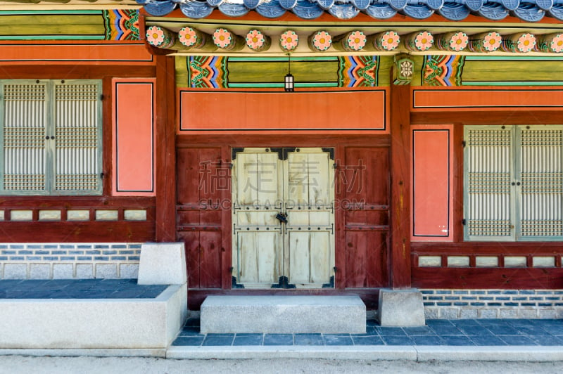 Colorful detail at Deoksugung Palace in Seoul, South Korea