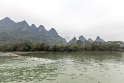 漓江,中国,地形,商务关系,桂林山水,丽江,阳朔,水,留白,水平画幅