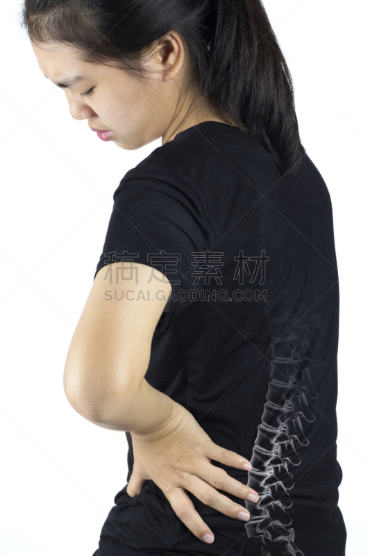 痛苦,骨骼,脊柱,肿胀的,健康保健,尾骨,泰国,人类骨架,女人,胸腔