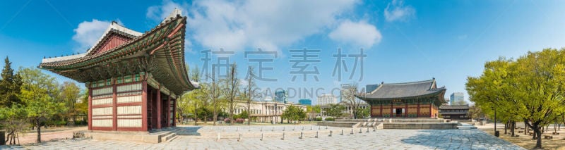 首尔,韩国,全景,寺庙,宝塔,传统,德寿宫,景福宫,屋檐,建筑檐口