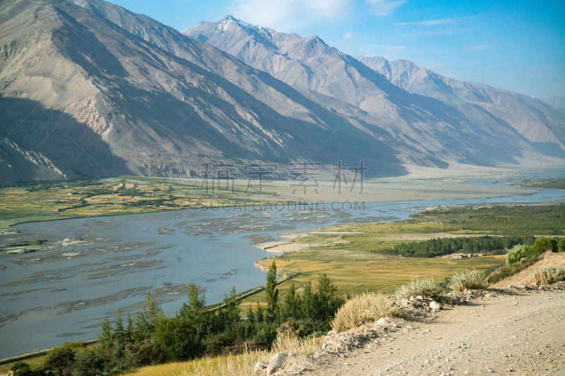 走廊,河流,风景,阿富汗,在之后,帕米尔山脉,公路,户外,塔吉克斯坦,山谷