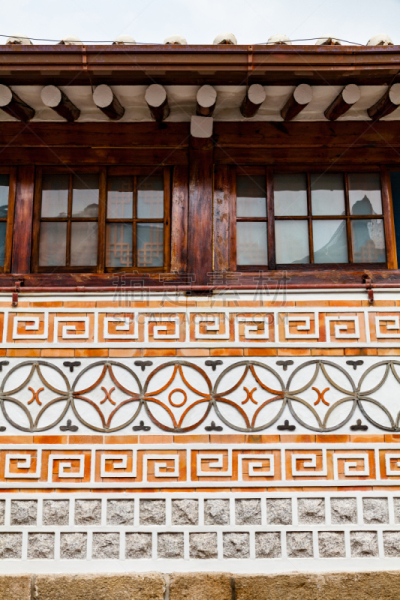 This house with beautiful brick ornament is from Bukchon Hanok Village, a traditional Korean village in Seoul, South Korea, 37°34'59.32" N 126°58'59.908" E