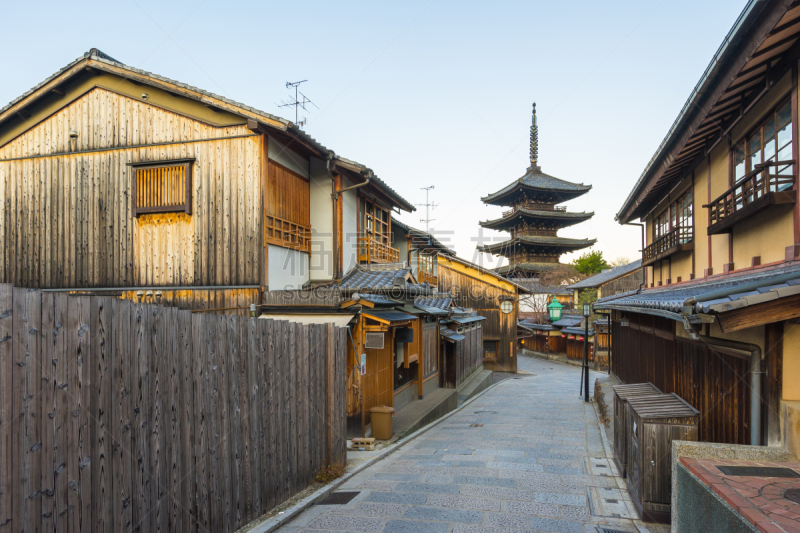 京都府,街道,远古的,八坂塔,日本,水平画幅,无人,城市天际线,户外,城市