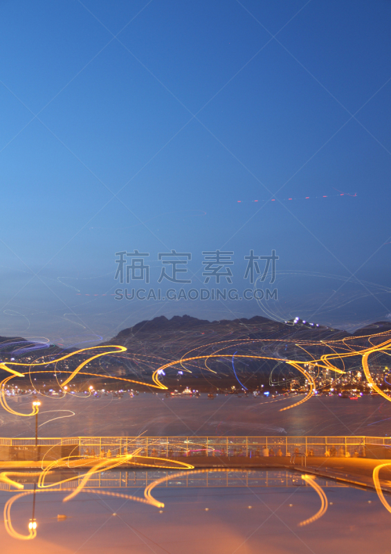 游泳池,夜晚,温哥华,长时间曝光,垂直画幅,曙暮光,图像,英湾,海洋,加拿大