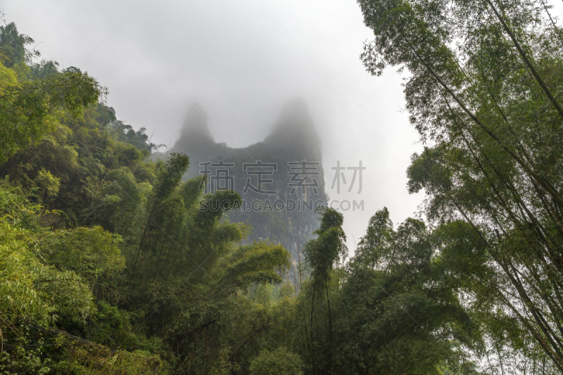 雾,山,中国,漓江,在下面,路钉,桂林山水,丽江,阳朔,反光器