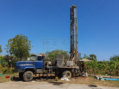 地下水,钻孔机,石油钻塔,地下的,在活动中,洞,卡车,热带气候,泰国,工程