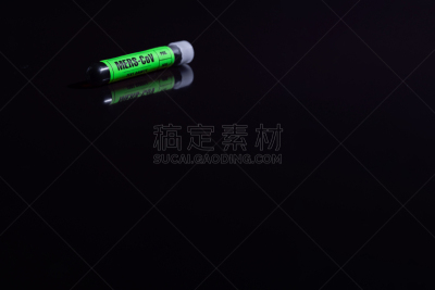 病毒,标签,医学样本,管子,绿色,黑色背景,特写,药,纳米技术,科学实验