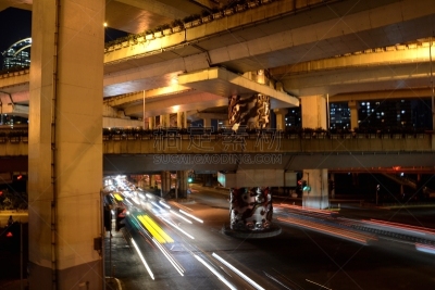 迅速,上海,路,运动模糊,数字9,龙,柱子,水平画幅,夜晚,无人
