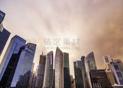 新加坡市,都市风景,滨海湾 ,天空,留白,曙暮光,明亮,居住区,彩色图片,著名景点