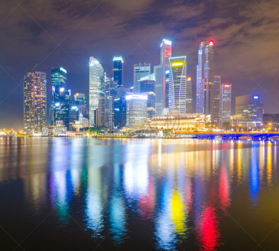 河流,全景,都市风光,鱼尾狮,滨海湾 ,新加坡市,水,天空,透过窗户往外看,夜晚