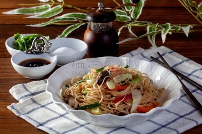 蔬菜,面条,传统,荞麦面,背景分离,香料,食品,米,泰国,椒类食物