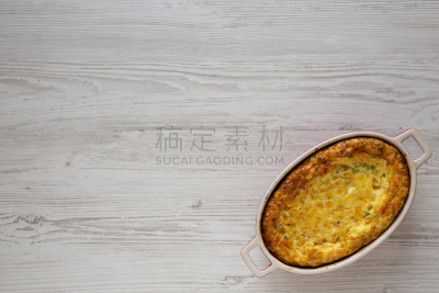 奶酪,砂锅菜,自制的,玉米,白色,背景,留白,甜点心,高视角,在上面