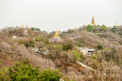 缅甸,山,实皆省,萨提加亚,菩提树,曼德勒,灵性,宁静,艺术,水平画幅