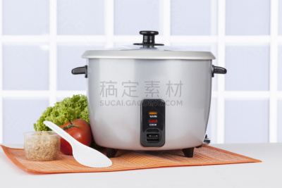 电饭锅,自动的,厨房器具,热,背景分离,食品,米,咖喱,烹调