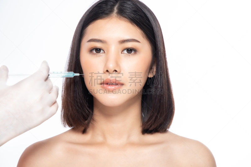女人,人的脸部,整形手术,门诊部,嘴唇,美容院,肉毒毒素注射,亚洲人,注射