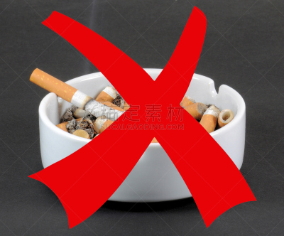 禁止的,香烟,白色,烟灰缸,标志,充满的,红色,垃圾,水平画幅,肺癌