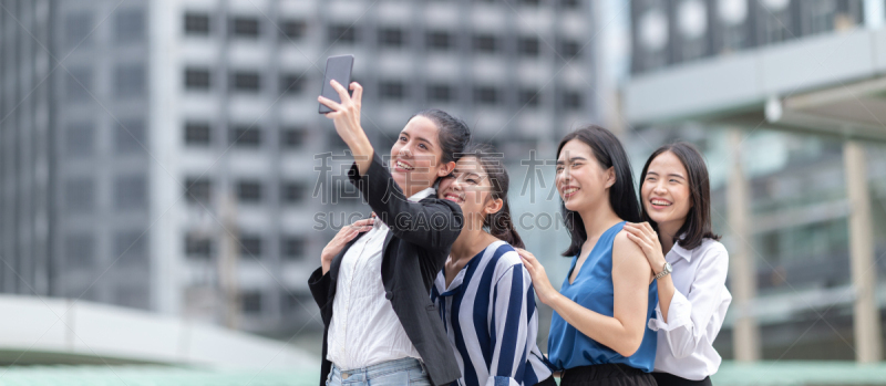 女人,手机,自拍,人群,亚洲,电子邮件,泰国,拿着,渴望,联系