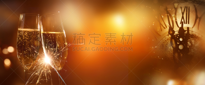 新年前夕,香槟,热,2020,葡萄酒,午夜,照明设备,倒计时,玻璃杯,复古风格