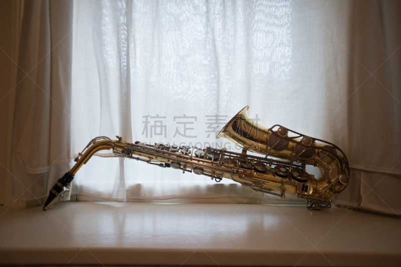 萨克斯,男高音,窗户,黄金,水平画幅,爵士乐,黄铜,古典乐,金属,特写