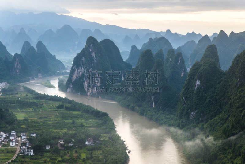 山,中国,桂林,风景,不,漓江,阳朔,水,天空,水平画幅