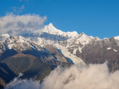 云南省,中国,地形,梅里雪山,布劳甘山,meili山,云南德钦地区,香格里拉县,雪山,山脊