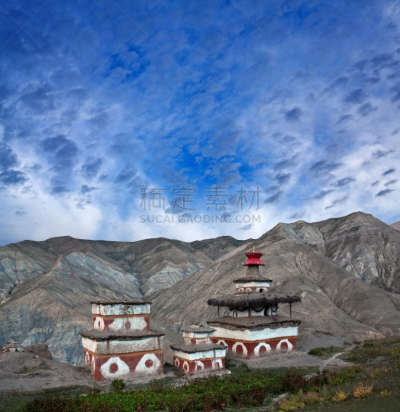 佛塔,尼泊尔,乡村,远古的,嘛呢石,喜马拉雅山脉,寺院,度假村,高处,山谷