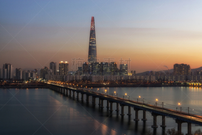 塔,松潘县,江南区,汉江,铁路桥,首尔,铁轨轨道,韩国,多车道公路,建筑特色