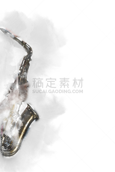 萨克斯,进行中,水彩画,爵士乐,特写,抽象,涂料,垂直画幅,鼓手,艺术家