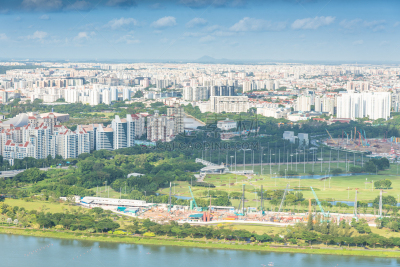 新加坡市,都市风景,城市天际线,市区,克拉码头,新加坡摩天观景轮,新加坡河,滨海湾 ,4k分辨率,新加坡
