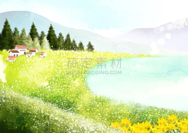 绘画插图 背景 乡村 插图画法 春天 森林 花坛 自然 季节 风景图片素材下载 稿定素材 绘画插图 背景 乡村 插图画法 春天 森林 花坛 自然 季节 风景图片素材下载 稿定素材