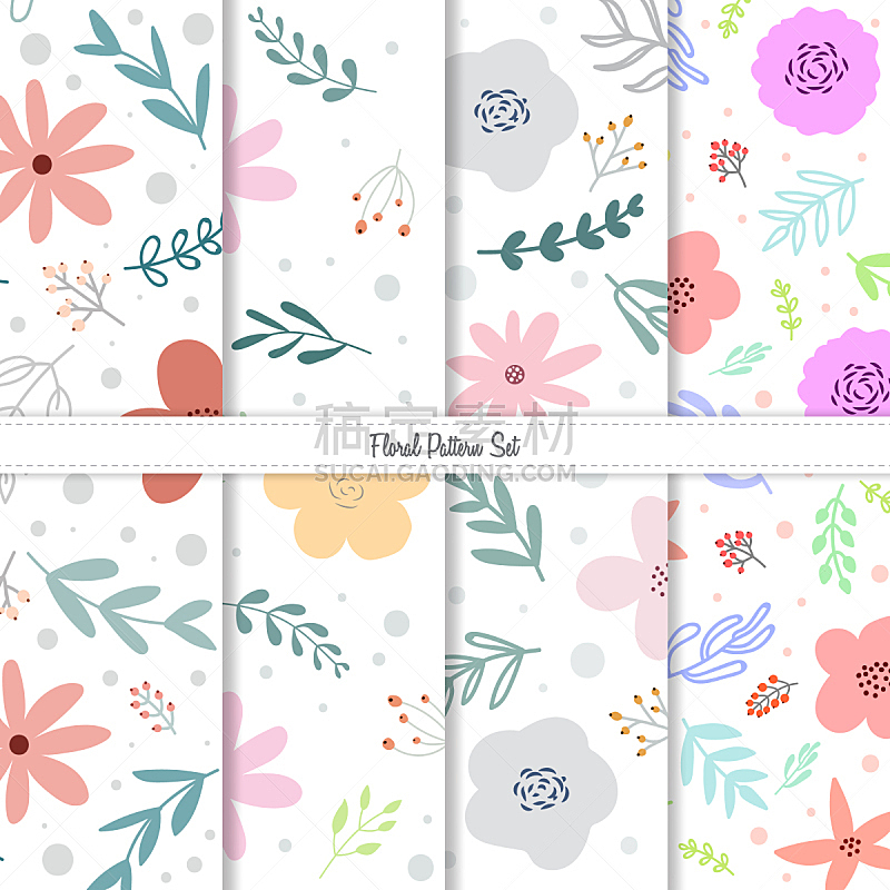 Seamless Floral Pattern or Texture with Doodle Style, Spring and Summer Theme Background
