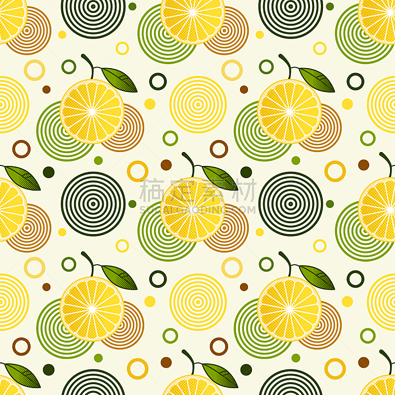 几何形状,简单,柠檬,四方连续纹样,华丽的,清新,纺织品,撒下,食品,熟的