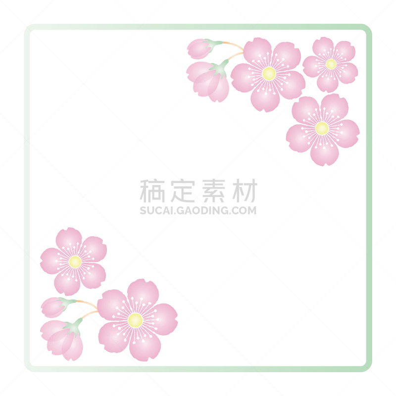 桜の花 背景素材 フレーム イラスト ベクター
