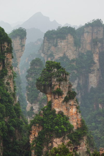 中国,自然公园,山,武陵源,头像,旅途,汽车,空中缆车,云,沙岩