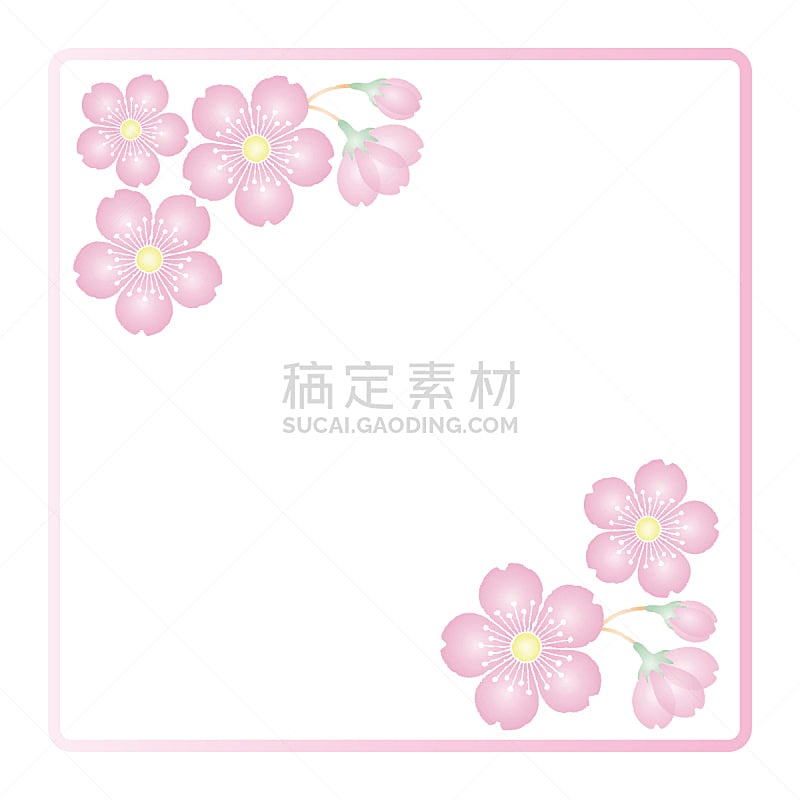 桜の花 背景素材 フレーム イラスト ベクター