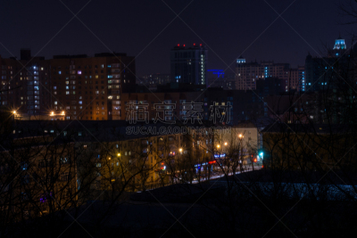 都市风景,夜晚,叶卡捷林堡,山,商务,暗色,建筑业,背景,户外,天空