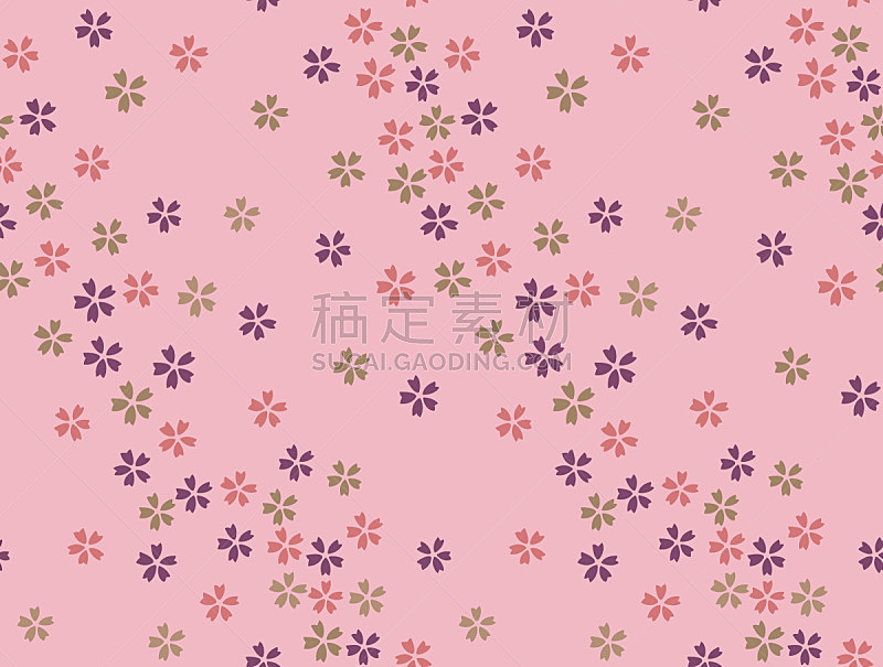 四方连续纹样,日本,樱花,粉色,矢量,可爱的,传统,华丽的,和服,贺卡