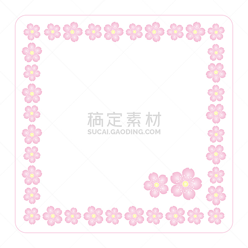 桜の花 背景素材 フレーム コースター イラスト