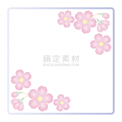 桜の花 背景素材 フレーム イラスト ベクター