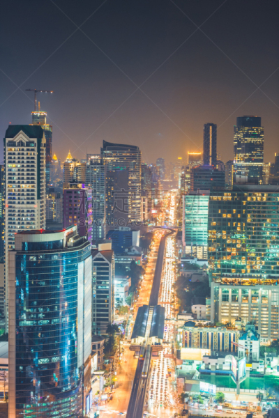曼谷,市区,泰国,天空,火车站,步行