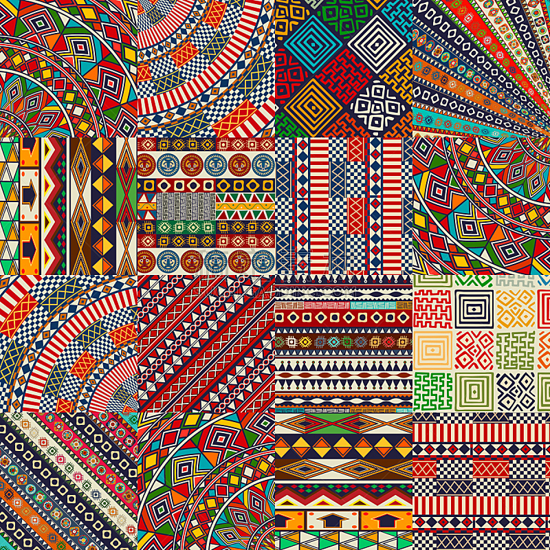 拼缝物,华丽的,阿兹特克文明,几何形状,纺织品,罗马尼亚,墨西哥,复古风格,四方连续纹样,秘鲁