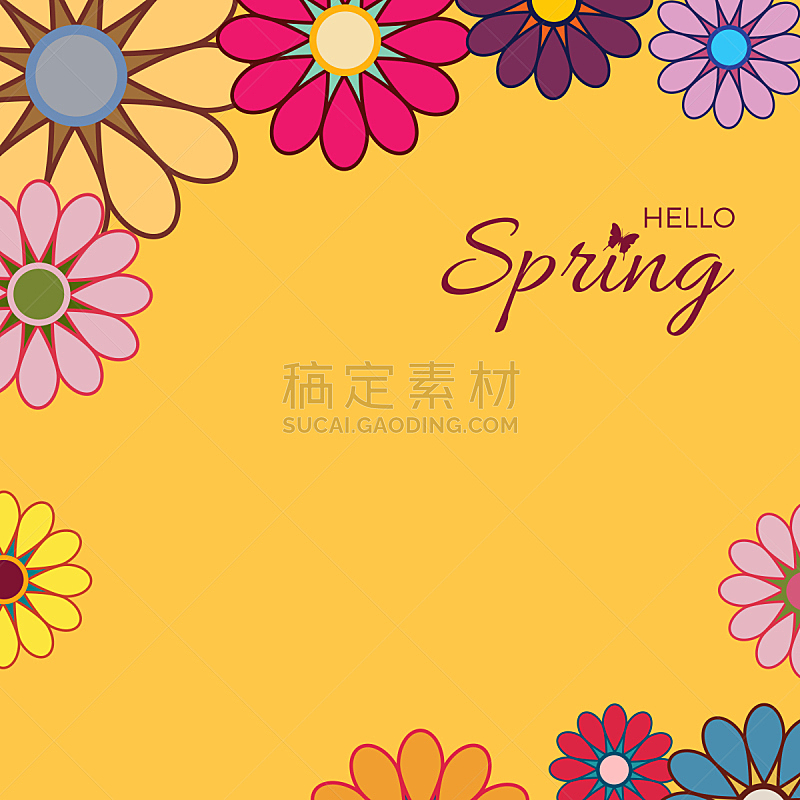 贺卡,边框,春天,背景,绘画插图,季节,叶子,矢量,花