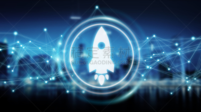 数字化显示,火箭,三维图形,新创企业,蓝色背景,分离着色,太空船,部分,策略,技术