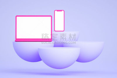 空白的,显示器,半球体,智能手机,空的,三维图形,笔记本电脑,商品,站,飞