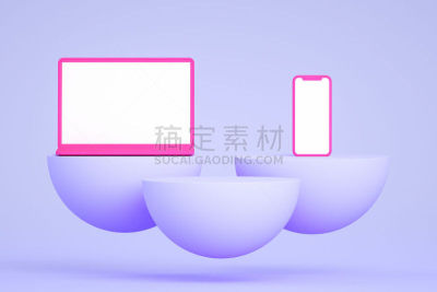 空白的,显示器,半球体,智能手机,空的,三维图形,笔记本电脑,商品,站,飞