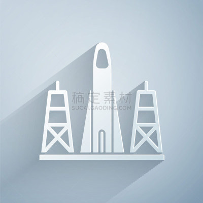 火箭,绘画插图,矢量,空间站,灰色背景,图标,新船揭幕式,分离着色